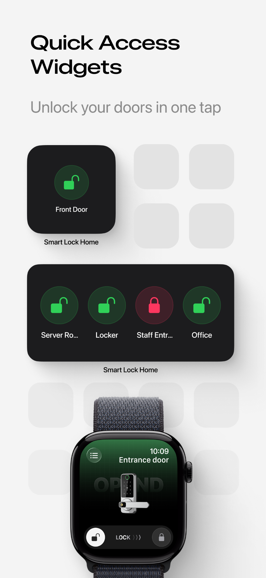 Smart Lukko home screen widget for one-tap unlocking