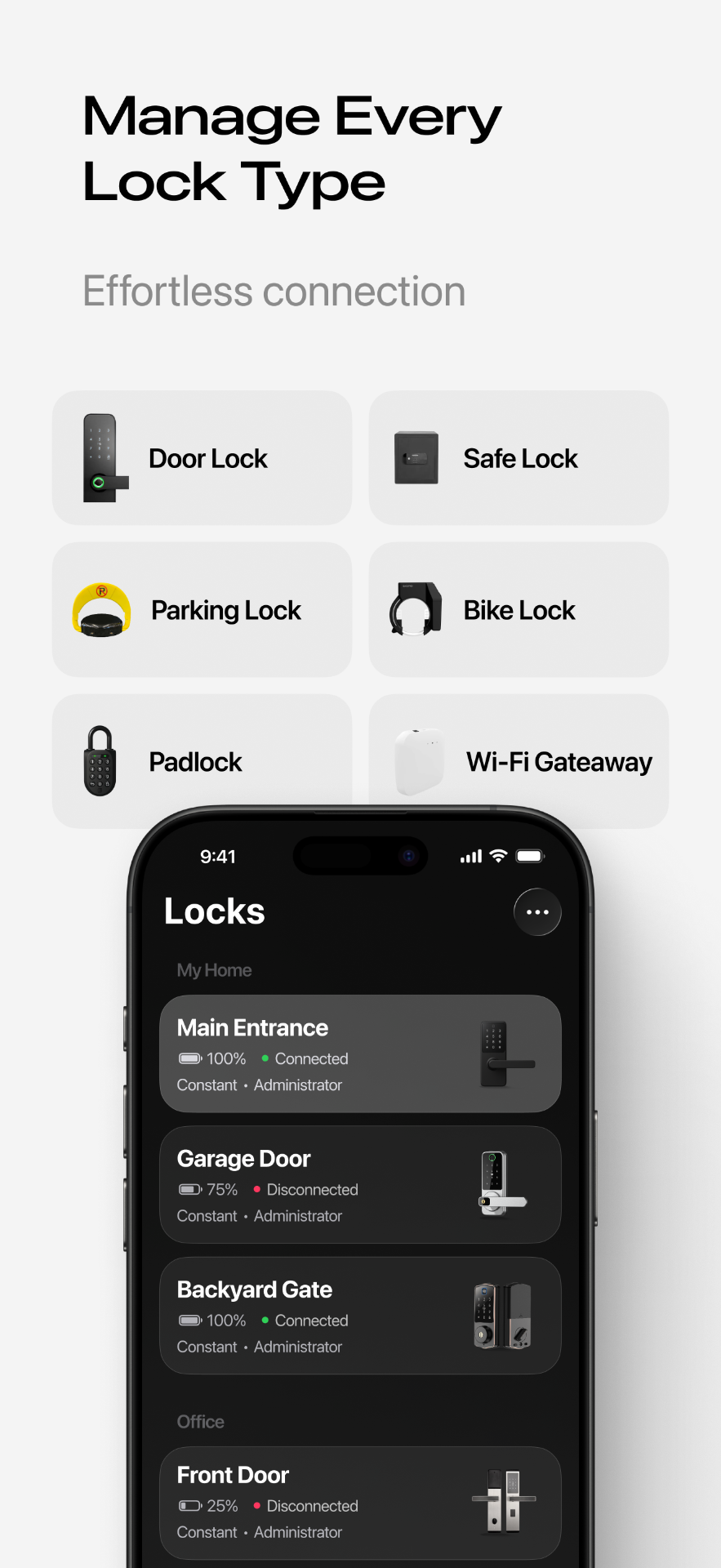 All TTLock locks managed from one Smart Lukko account